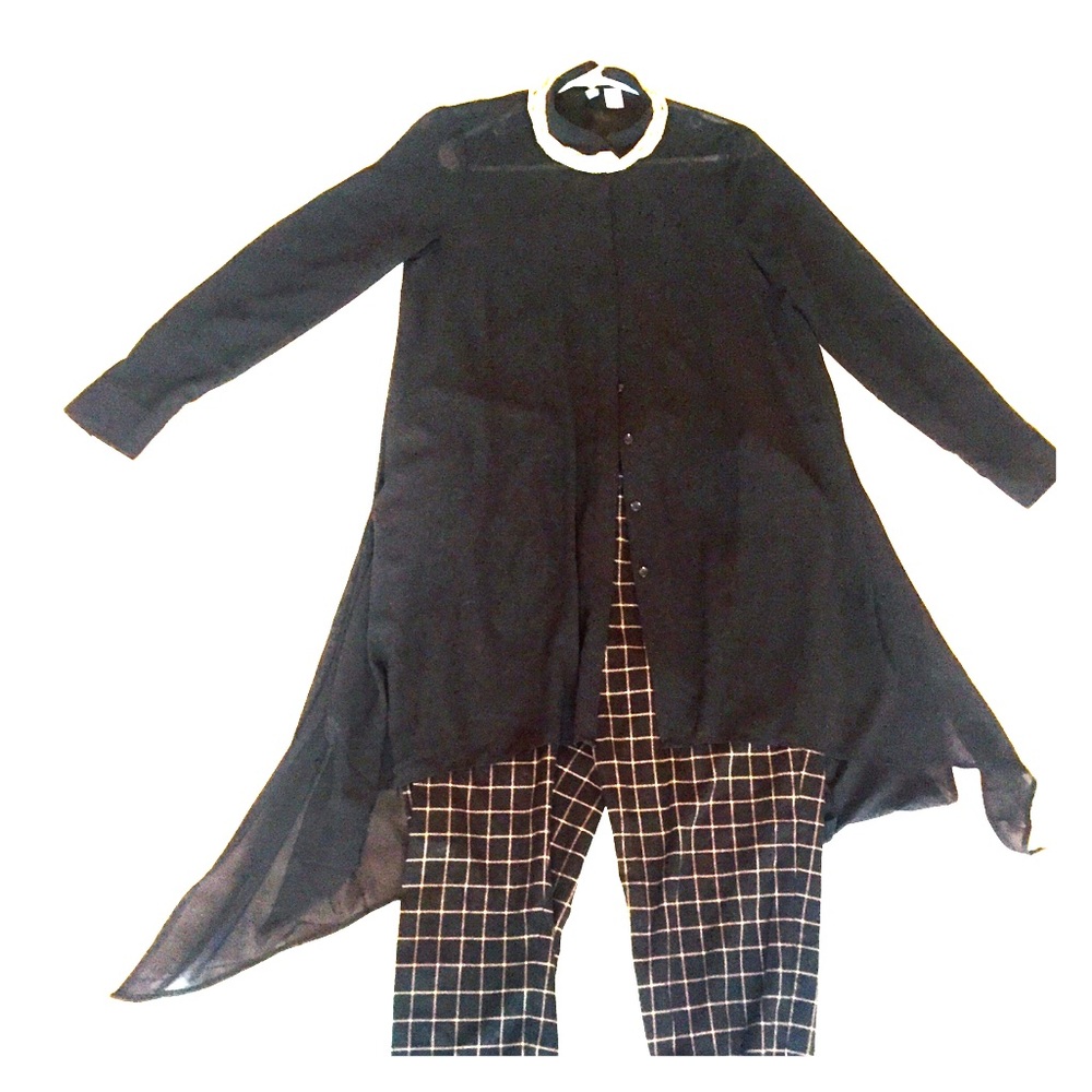 H&M long sheer button down